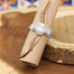 حلقه تک نگین نقره زنانه طرح نرگس - Image 3