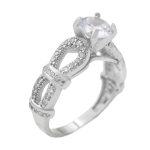 حلقه تک نگین نقره زنانه طرح بیتا