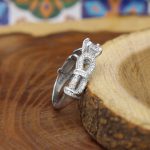 حلقه تک نگین نقره زنانه طرح بیتا - Image 3