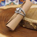 حلقه تک نگین نقره زنانه طرح نازنین - Image 2