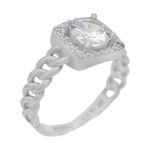 حلقه تک نگین نقره زنانه طرح کارتیر