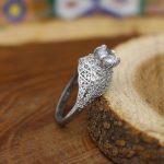 حلقه تک نگین نقره زنانه طرح السا - Image 3