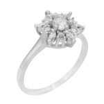 حلقه تک نگین نقره زنانه طرح منیژه