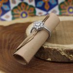 حلقه تک نگین نقره زنانه طرح منیژه - Image 2