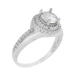 حلقه تک نگین نقره زنانه طرح فقیهه