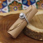 حلقه تک نگین نقره زنانه طرح شهره - Image 3