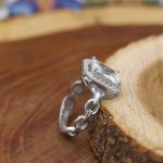 حلقه تک نگین نقره زنانه طرح مونس - Image 2