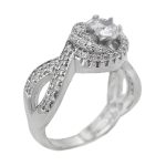 حلقه تک نگین نقره زنانه طرح طوطی