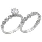 حلقه و پشت حلقه نقره زنانه طرح فتانه