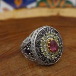 انگشتر چند سنگ نقره مردانه طرح کوهیار - Image 3