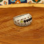 انگشتر چند سنگ نقره مردانه دست ساز طرح مبارز - Image 3