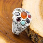 انگشتر چند سنگ نقره زنانه و مردانه دست ساز طرح طوسی + حرز امام جواد (ع) - Image 3