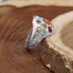 انگشتر چند سنگ نقره زنانه و مردانه دست ساز طرح عبادت + حرز امام جواد (ع) - Image 2