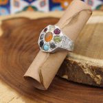 انگشتر چند سنگ نقره زنانه و مردانه دست ساز طرح عبادت + حرز امام جواد (ع) - Image 3