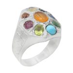 انگشتر چند سنگ نقره زنانه و مردانه دست ساز طرح مناجات + حرز امام جواد (ع)