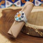 انگشتر چند سنگ نقره زنانه و مردانه دست ساز طرح مناجات + حرز امام جواد (ع) - Image 2