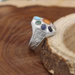 انگشتر چند سنگ نقره زنانه و مردانه دست ساز طرح مناجات + حرز امام جواد (ع) - Image 3