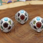 انگشتر چند سنگ نقره زنانه و مردانه دست ساز طرح بصیر + حرز امام جواد (ع) - Image 2