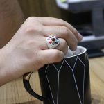 انگشتر چند سنگ نقره زنانه و مردانه دست ساز طرح جاهد + حرز امام جواد (ع) - Image 5