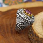 انگشتر چند سنگ نقره مردانه طرح طاهر - Image 2