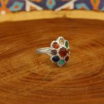 انگشتر چند سنگ نقره زنانه دست ساز طرح فرجام + حرز امام جواد (ع) - Image 2