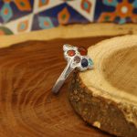 انگشتر چند سنگ نقره زنانه دست ساز طرح فرجام + حرز امام جواد (ع) - Image 3