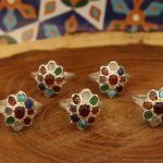 انگشتر چند سنگ نقره زنانه دست ساز طرح فرجام + حرز امام جواد (ع) - Image 5