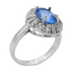 انگشتر توپاز الماس تراش نقره زنانه طرح آناستازیا