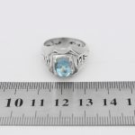 انگشتر توپاز الماس تراش نقره مردانه دست ساز طرح عماد - Image 5