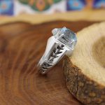 انگشتر توپاز الماس تراش نقره مردانه دست ساز طرح عماد - Image 3