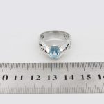 انگشتر توپاز الماس تراش نقره مردانه دست ساز طرح آرش - Image 5