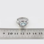 انگشتر توپاز الماس تراش نقره مردانه دست ساز طرح پویا - Image 5