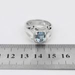 انگشتر توپاز الماس تراش نقره مردانه دست ساز طرح کیان - Image 4