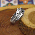 انگشتر توپاز الماس تراش نقره مردانه دست ساز طرح کیان - Image 3