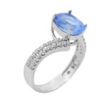 انگشتر توپاز الماس تراش نقره زنانه طرح روژانو