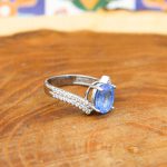 انگشتر توپاز الماس تراش نقره زنانه طرح روژانو - Image 2