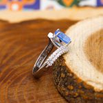 انگشتر توپاز الماس تراش نقره زنانه طرح روژانو - Image 3