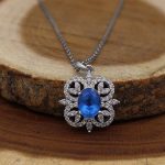 گردنبند توپاز الماس تراش زنانه نقره طرح دلیله - Image 4