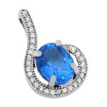 گردنبند توپاز الماس تراش زنانه نقره طرح دیما