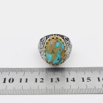 انگشتر فیروزه نیشابوری نقره مردانه طرح آمدم ای شاه - Image 5