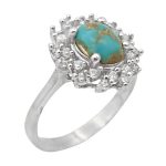 انگشتر فیروزه نیشابوری نقره زنانه طرح نوشین