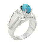 انگشتر فیروزه نیشابوری نقره مردانه دست ساز طرح بهبود