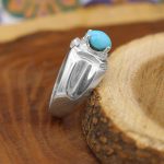 انگشتر فیروزه نیشابوری نقره مردانه دست ساز طرح بهبود - Image 3