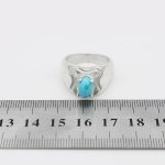 انگشتر فیروزه نیشابوری نقره مردانه دست ساز طرح بهبود - Image 4