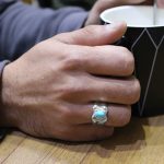 انگشتر فیروزه نیشابوری نقره مردانه دست ساز طرح بهبود - Image 5