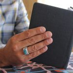 انگشتر فیروزه نیشابوری نقره مردانه دست ساز طرح عاصم - Image 5