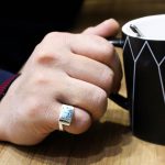 انگشتر فیروزه نیشابوری نقره مردانه دست ساز طرح روح الدین - Image 2