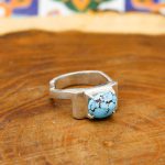 انگشتر فیروزه نیشابوری نقره مردانه دست ساز طرح روح الدین - Image 4