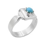 انگشتر فیروزه نیشابوری نقره مردانه دست ساز طرح رودک