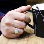 انگشتر فیروزه نیشابوری نقره مردانه دست ساز طرح رودک - Image 2